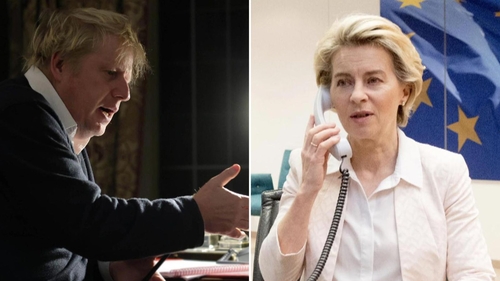 British Prime Minister Boris Johnson and European Commission President Ursula von der Leyen speaking by phone Saturday.