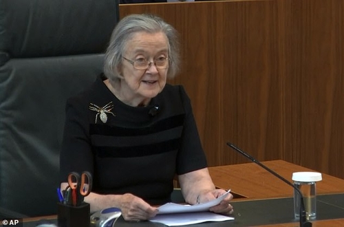 Lady Hale, President of the UK Supreme Court, delivering yesterday’s decision that prorogation was unlawful.