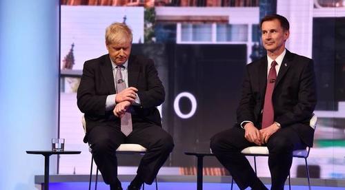 Johnson and Hunt at Tuesday's BBC debate. Johnson and Hunt at Tuesday's BBC debate.