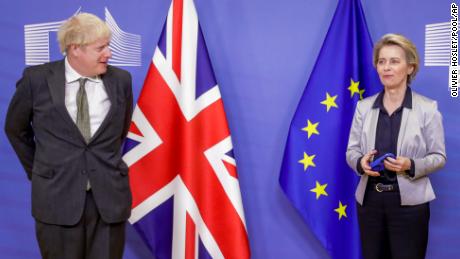 British Prime Minister Boris Johnson and European Commission President Ursula von der Leyen meeting at the Commission for dinner last Wednesday.