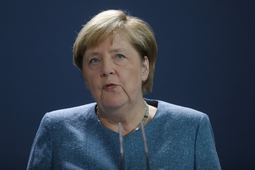 German Chancellor Angela Merkel announcing yesterday that Alexei Navalny was poisoned with Novichok, a chemical weapon.