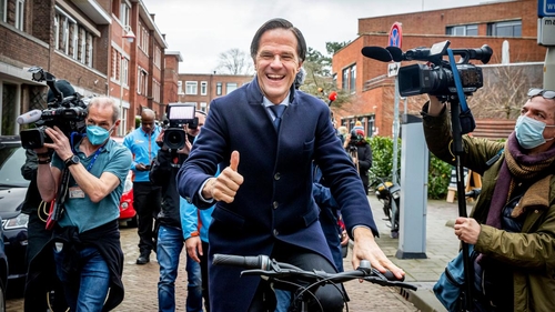 Dutch Prime Minister Mark Rutte going to work after this week’s election.