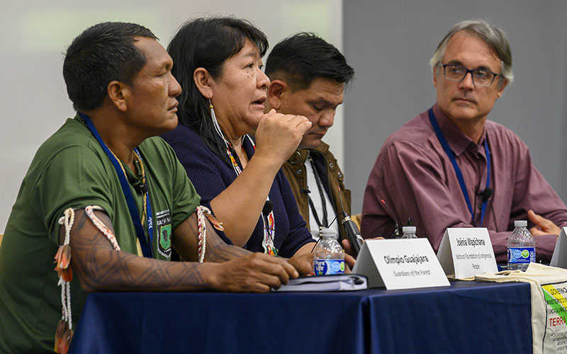 Indigenous activists speak at their panel discussion
