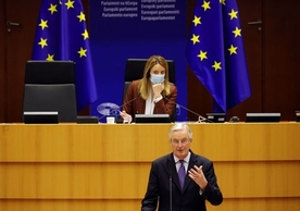 Michel Barnier, the EU’s chief negotiator, updating the European Parliament on the EU-UK negotiation earlier today.