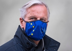 Michel Barnier, the EU’s chief negotiator, arriving Wednesday to brief EU ambassadors and MEPs on the EU-UK negotiation.