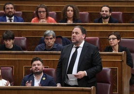 Oriol Junqueras, president of the Republican Left of Catalonia, speaking in the Congress of Deputies, May 2019.