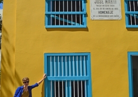 Maile Speakman at the birthplace of Jose Marti, father of the Cuban struggle for independence.