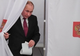 President Vladimir Putin voting in Sunday’s presidential election.