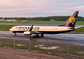 Ryanair flight from Athens arriving in Vilnius, Lithuania after forced landing in Minsk, Belarus.