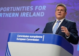 EU Commission Vice President Maroš Šefčovič announcing the Commission’s proposals for Northern Ireland yesterday.