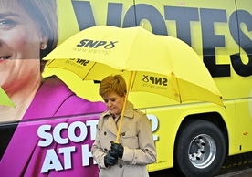 Nicola Sturgeon, First Minister of Scotland and leader of the Scottish National Party, campaigning prior to Thursday’s election.