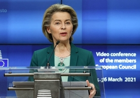 European Commission President Ursula von der Leyen addressing the press after last Thursday’s European Council meeting.