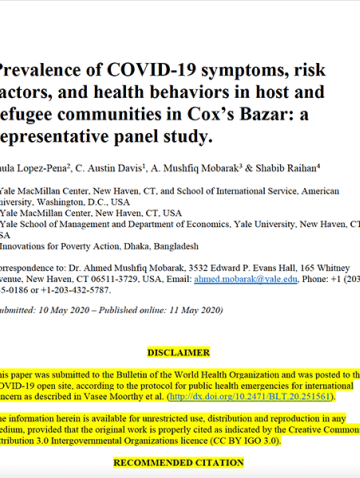 Prevalence of COVID-19 cover
