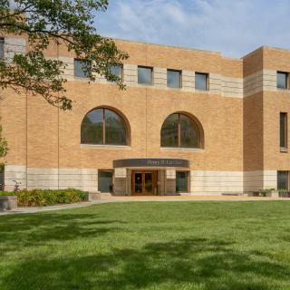 A view of Luce Hall, which houses the Yale MacMillan Center