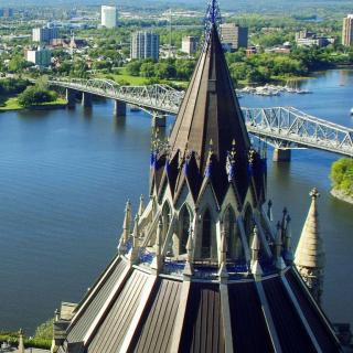 aerial view of Canadian city