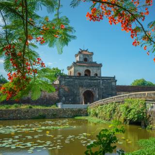 Quang Duc gate to Hue Imperial City (the Citadel) in Hue city, Vietnam