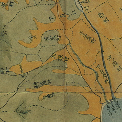 Village boundaries on Izumo-no-kuni jūgun bunzu Izumo-gun (1821)