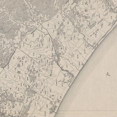 Village boundaries on Chiba-ken kannai zenzu (1883)