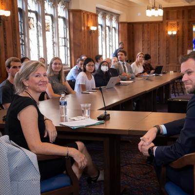 Foreign Minister of Lithuania with Yale faculty and students