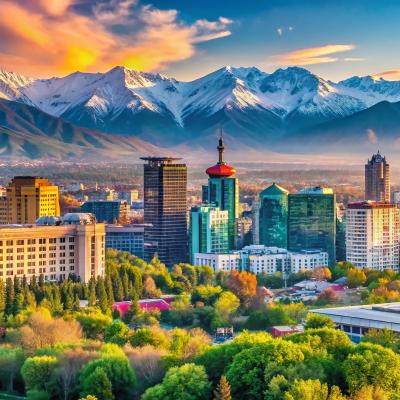 Almaty Cityscape Modern Architecture and Panoramic Views Kazakhstan