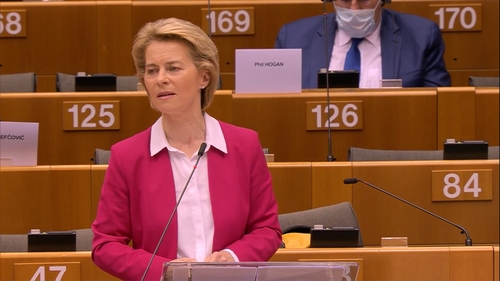 European Commission President Ursula von der Leyen presenting the Commission’s recovery plan to the European Parliament yesterday.